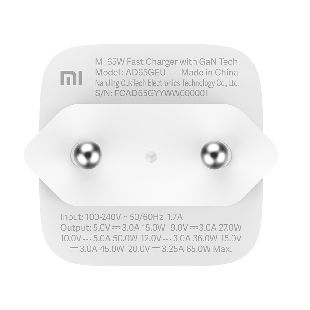 Xiaomi Mi W Fast Charger With Gan Tech White Studio Online