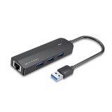 Vention Port Hub  USB-A to 3xUSB 3.0 with Lan (CHNBB) Black