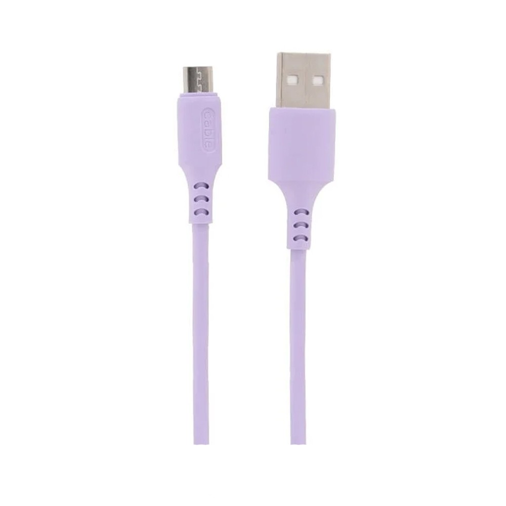 สายชาร์จ QPLUS Micro USB (2.4A) 1 เมตร Purple/Candy