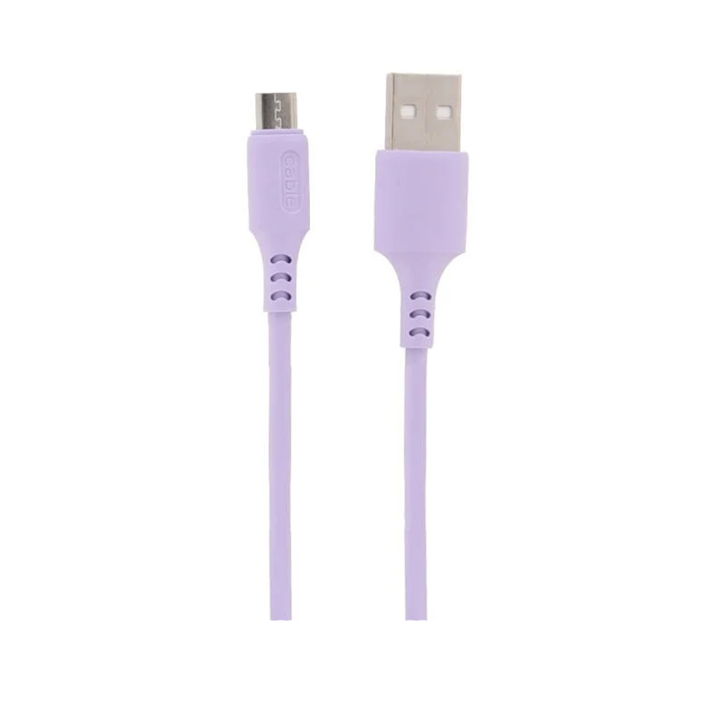 สายชาร์จ QPLUS Micro USB (2.4A) 1 เมตร Purple/Candy