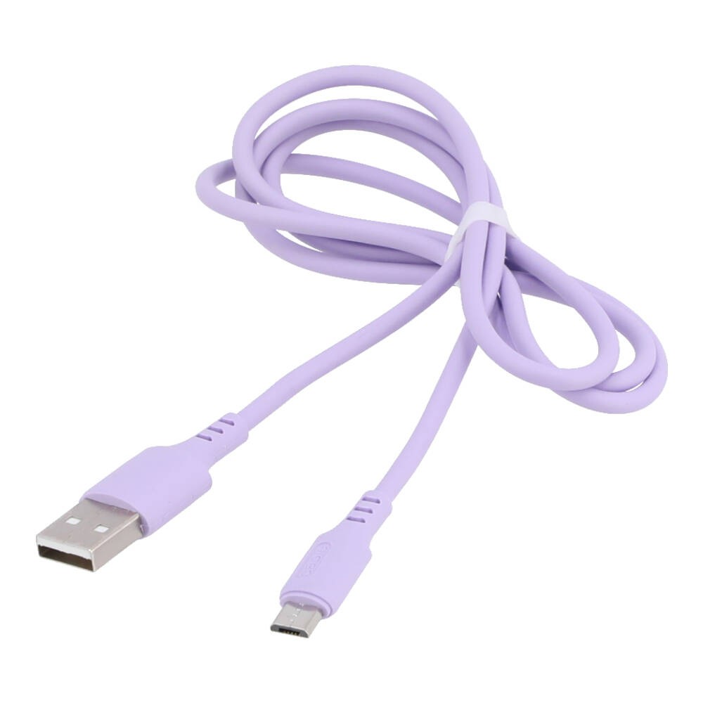 สายชาร์จ QPLUS Micro USB (2.4A) 1 เมตร Purple/Candy
