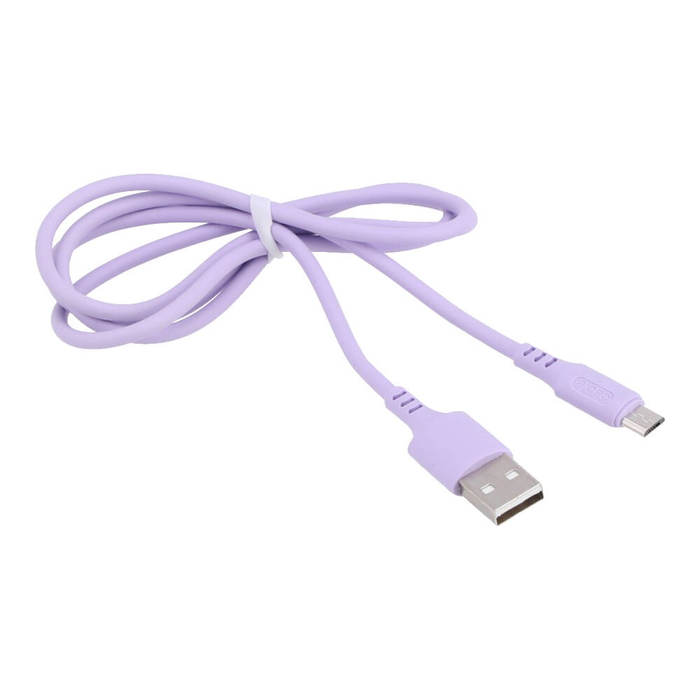 สายชาร์จ QPLUS Micro USB (2.4A) 1 เมตร Purple/Candy