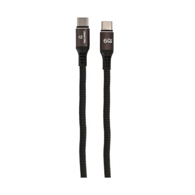สายชาร์จ TECHPRO USB-C to USB-C 60W 1 เมตร TP-C02 - Nylon Black/Gray