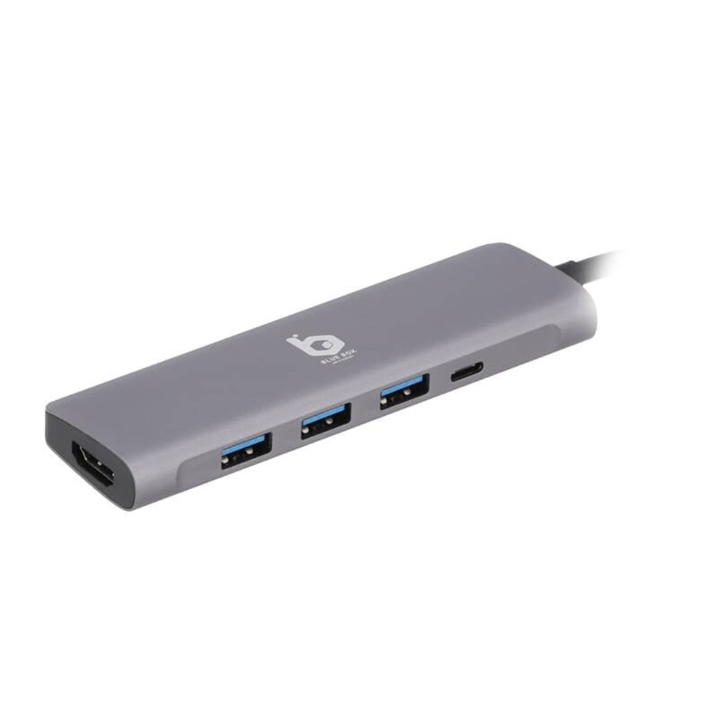 Blue Box 5-in-1 USB-C Hub Silver Gray