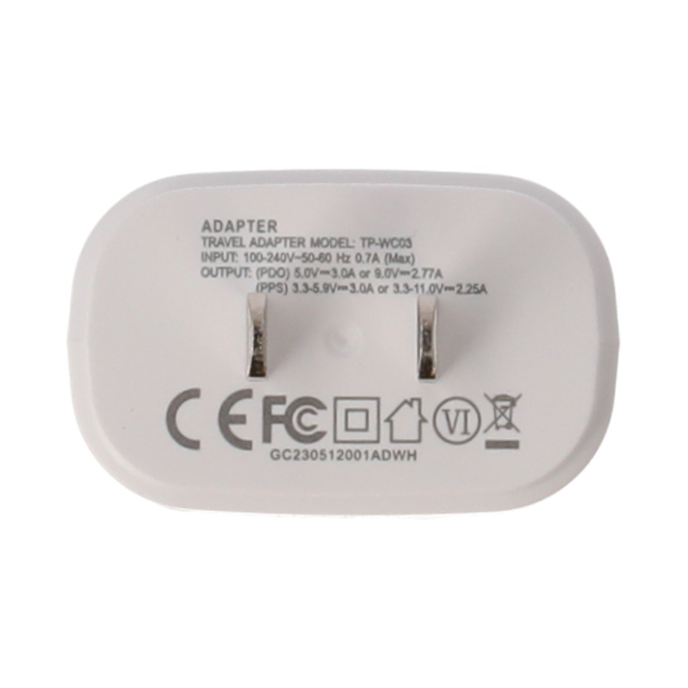 TECHPRO Wall USB Charger 1 USBC (PD25W) PPS TPWC03 White Studio7