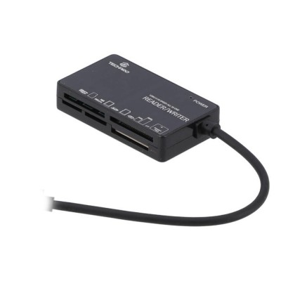 TECHPRO 6 in 1 USB-A Hub Card Reader Black