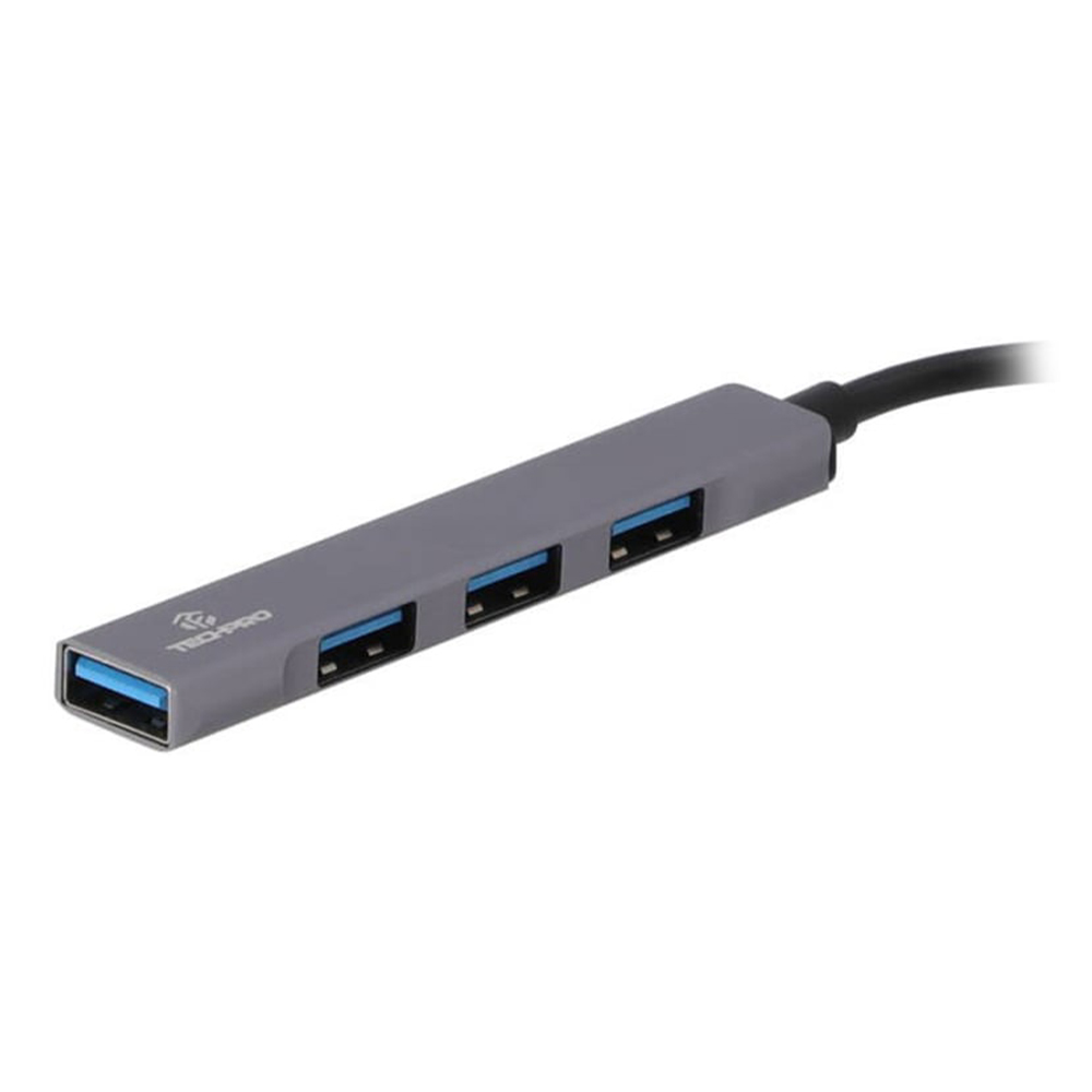 TECHPRO Port Hub USB-A to USB-A 4 ports Hub Gray