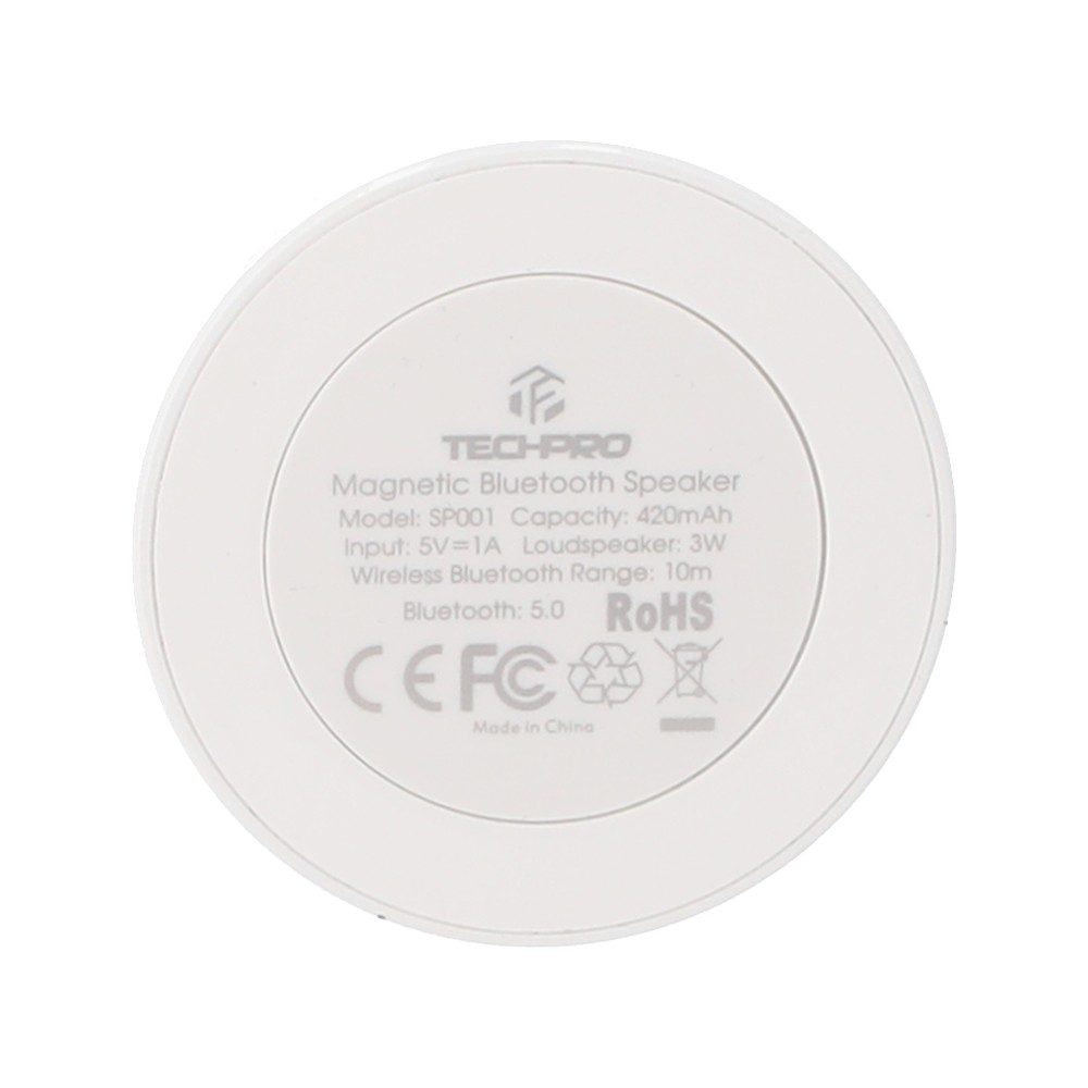 ลำโพงบลูทูธ TECHPRO Magnetic (SBTTP001) White