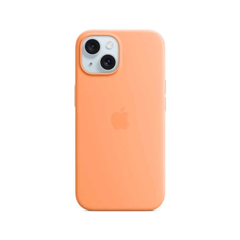 Apple iPhone 15 Plus Silicone Case with MagSafe - Orange Sorbet