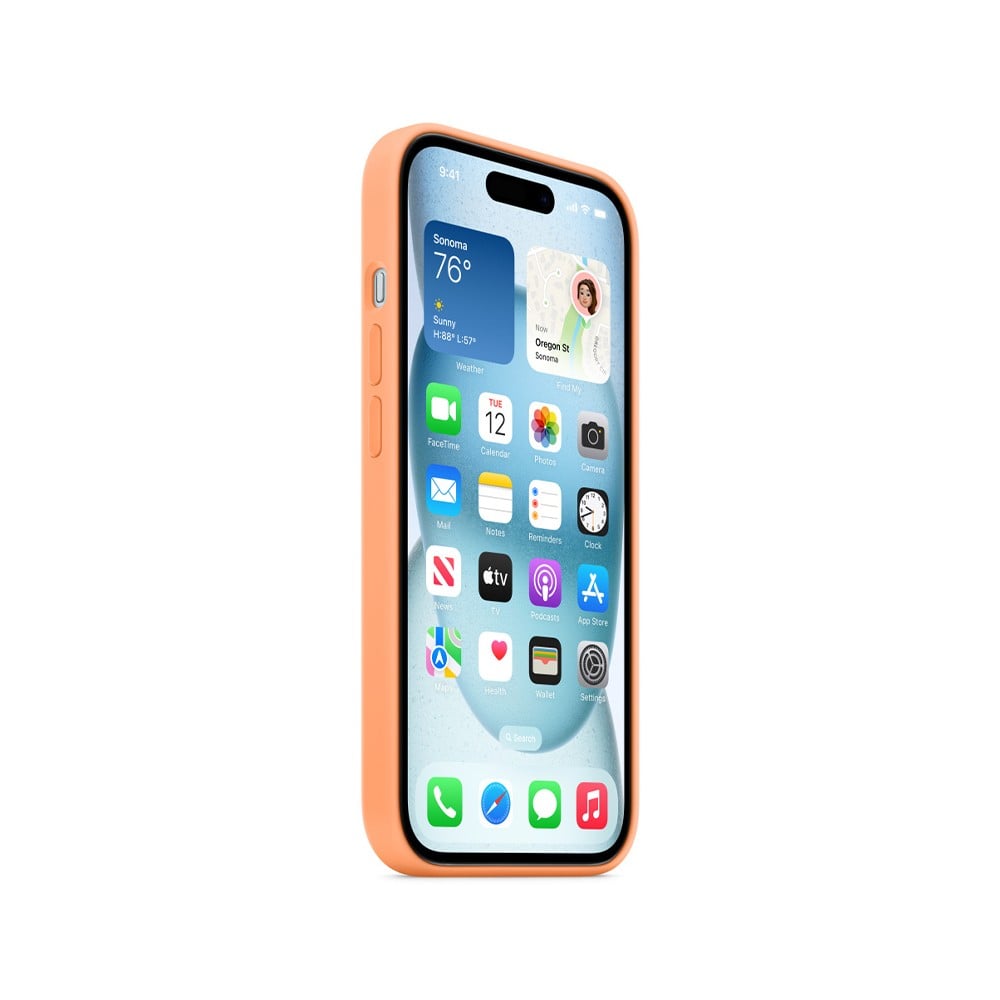 Apple iPhone 15 Plus Silicone Case with MagSafe - Orange Sorbet