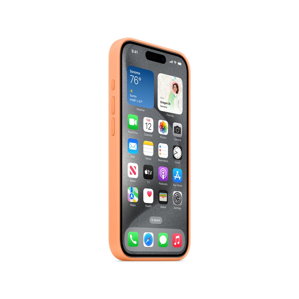 Apple iPhone 15 Pro Silicone Case with MagSafe - Orange Sorbet