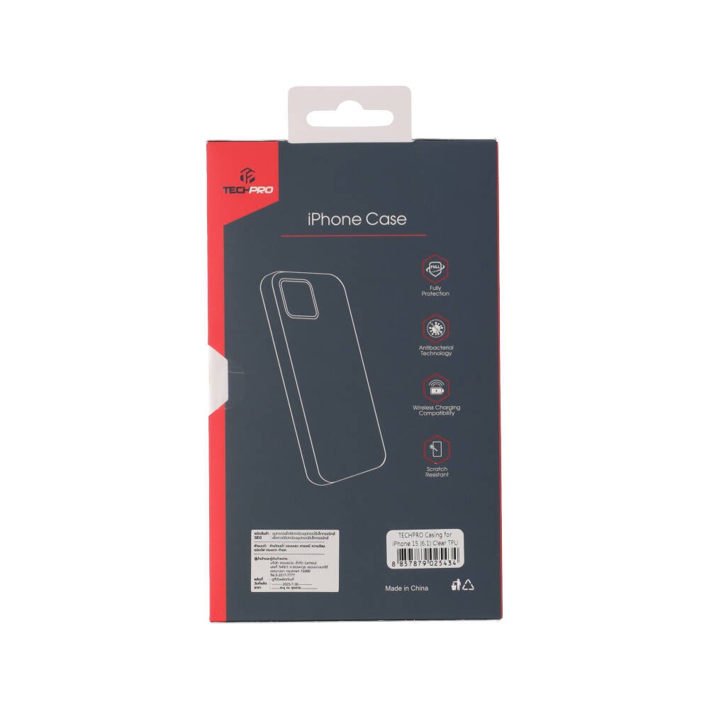 เคส TECHPRO iPhone 15 Clear