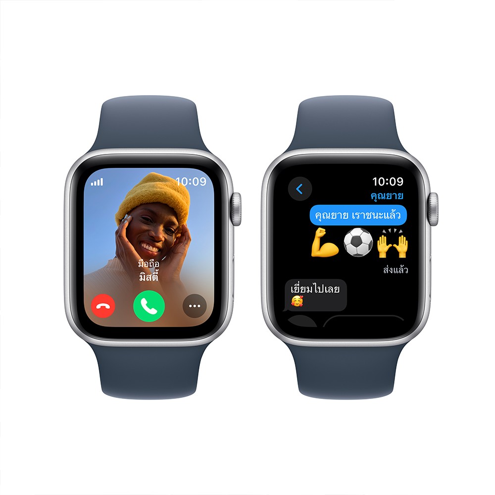 Apple Watch SE GPS Cellular 44mm Silver Aluminium Case with Storm Blue Sport Band S M 2nd Gen New