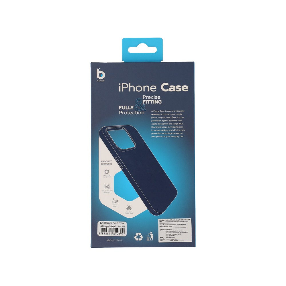 เคส Blue Box iPhone 15 Clear Shading edge with Magnetic Black