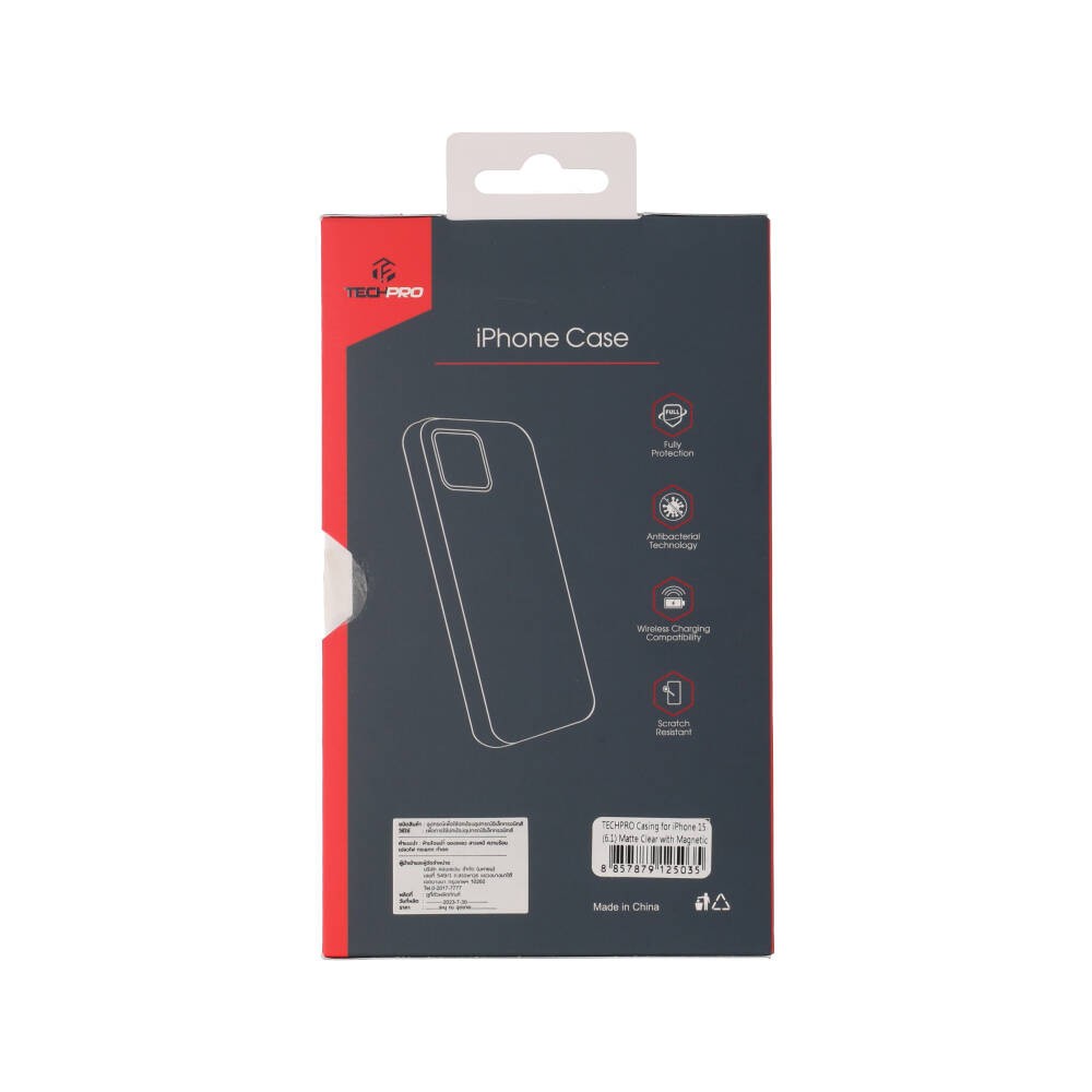 เคส TECHPRO iPhone 15 Plus Matte Clear with Magnetic