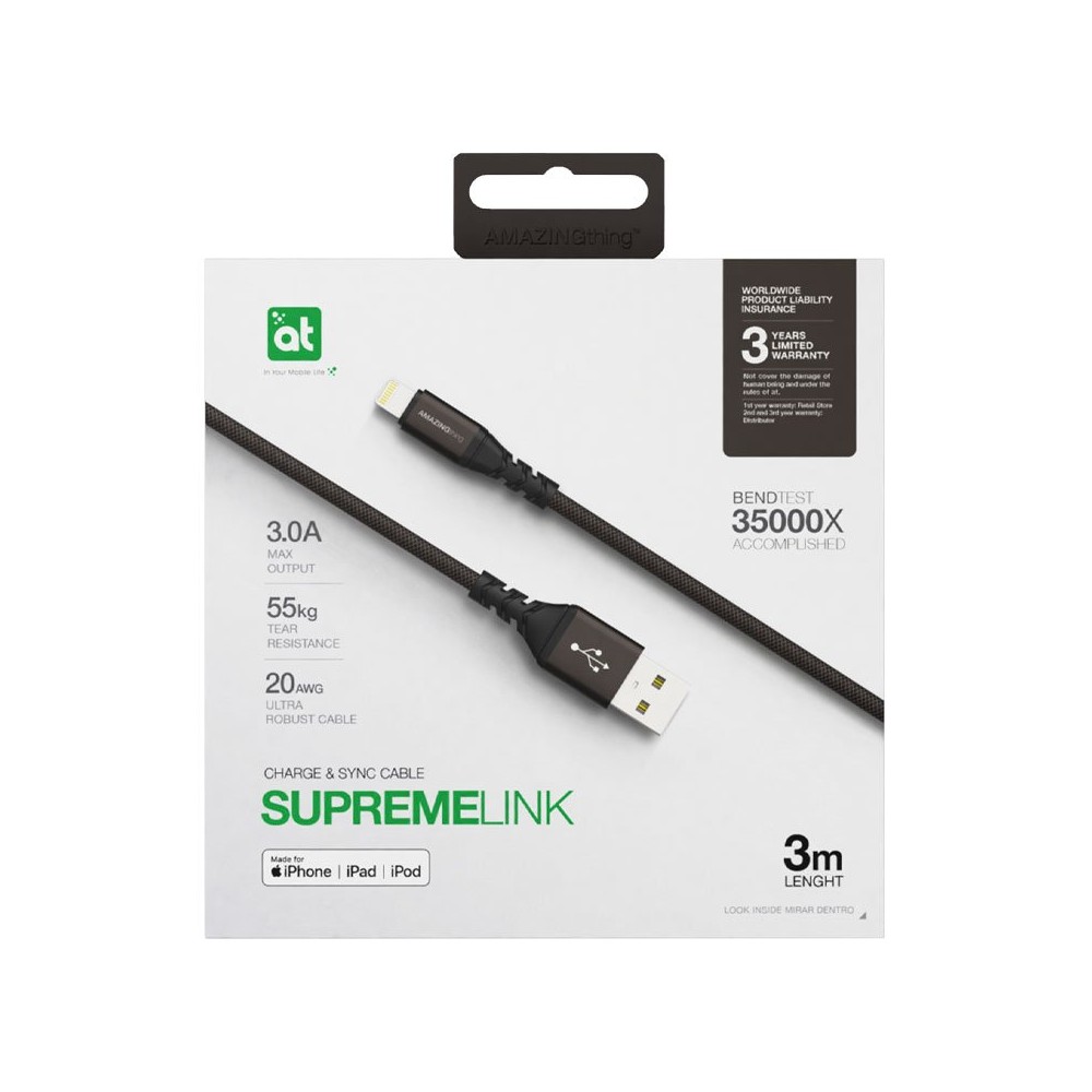 สายชาร์จ AMAZINGthing Lightning Cable Anti Microbial SupremeLink Bullet ...