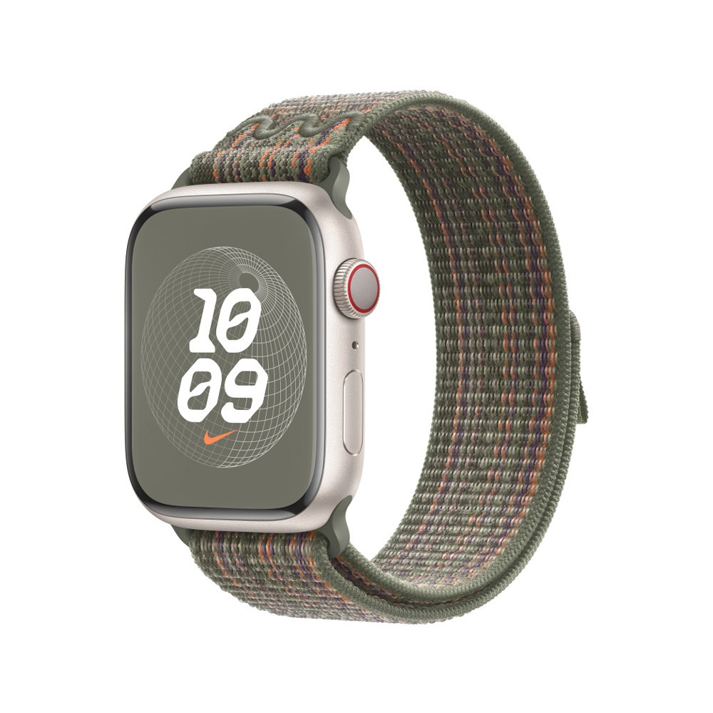 Apple Watch 45mm Sequoia/Orange Nike Sport Loop (New)