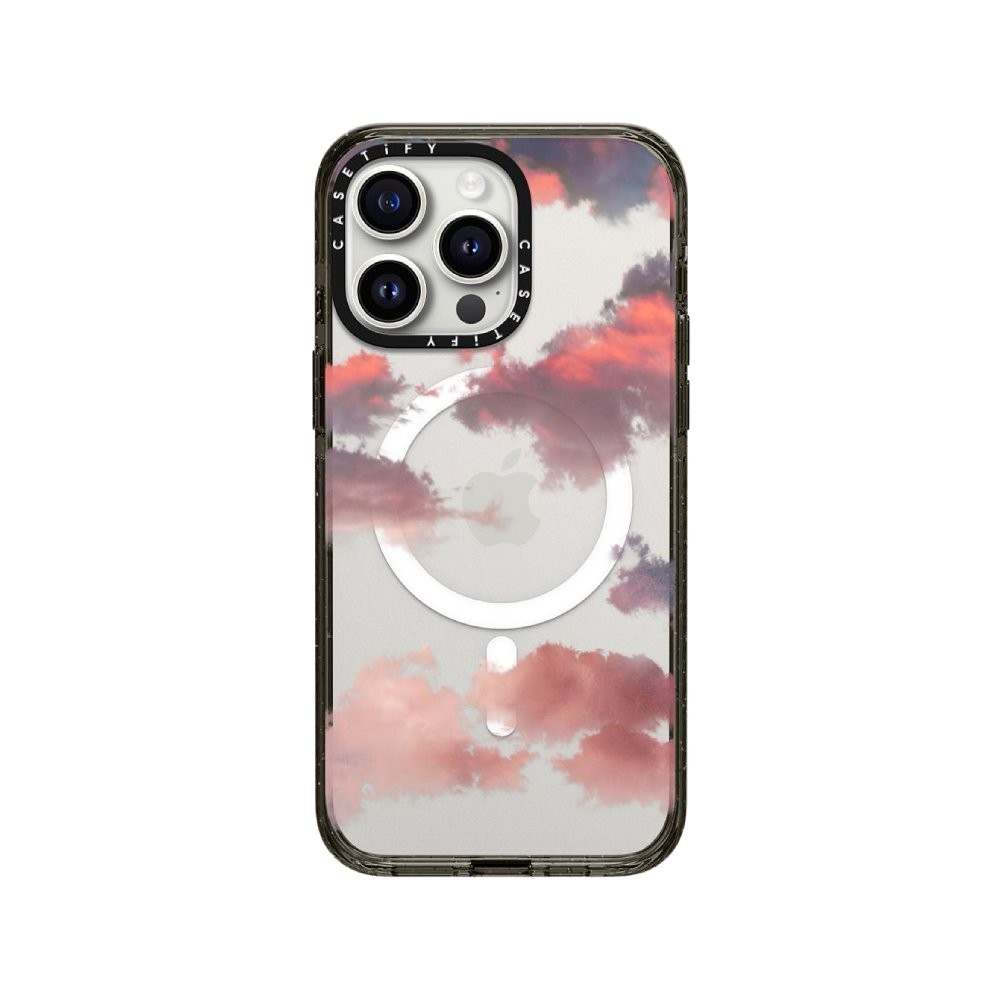 เคส Casetify iPhone 15 Pro Max RE/CASETiFY Impact Case with MagsafeClear Black Clouds