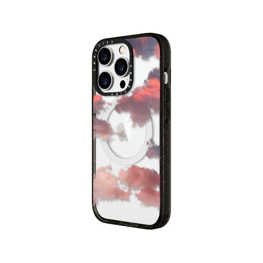 เคส Casetify iPhone 15 Pro Max RE/CASETiFY Impact Case with MagsafeClear Black Clouds