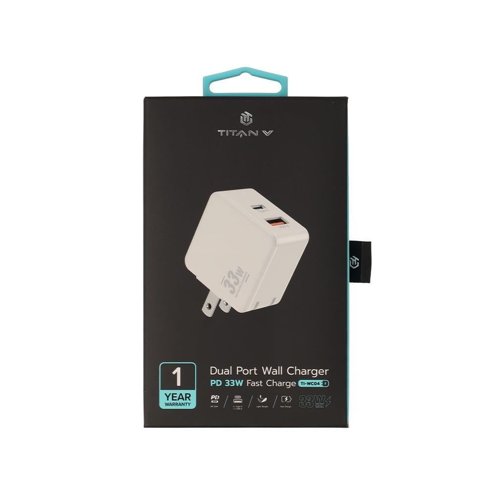 อะแดปเตอร์ TITANV Wall Charger 1 USB-A / 1 USB-C 33W White