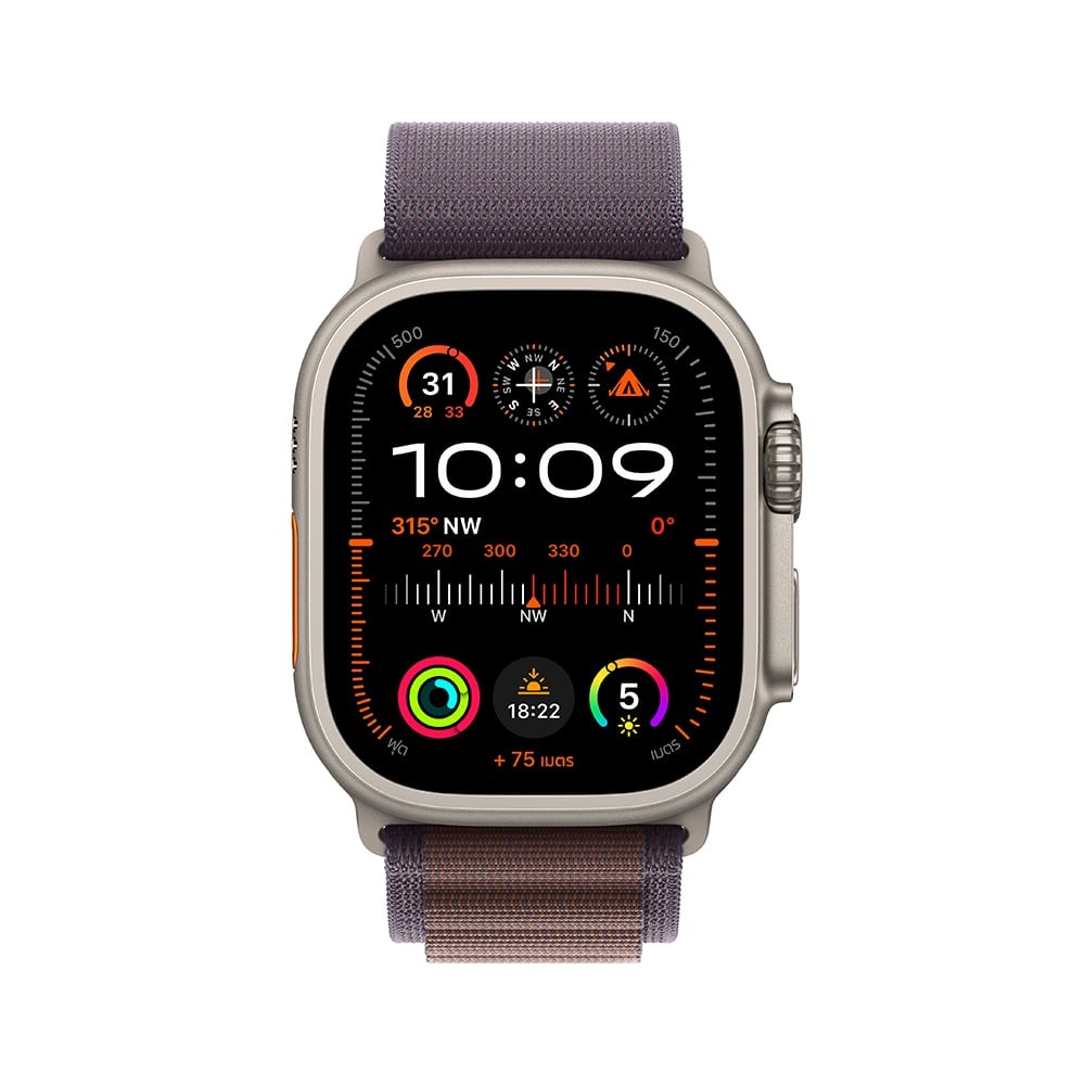 Apple Watch Ultra 2 GPS + Cellular 49mm Titanium Case with Indigo Alpine Loop - Medium