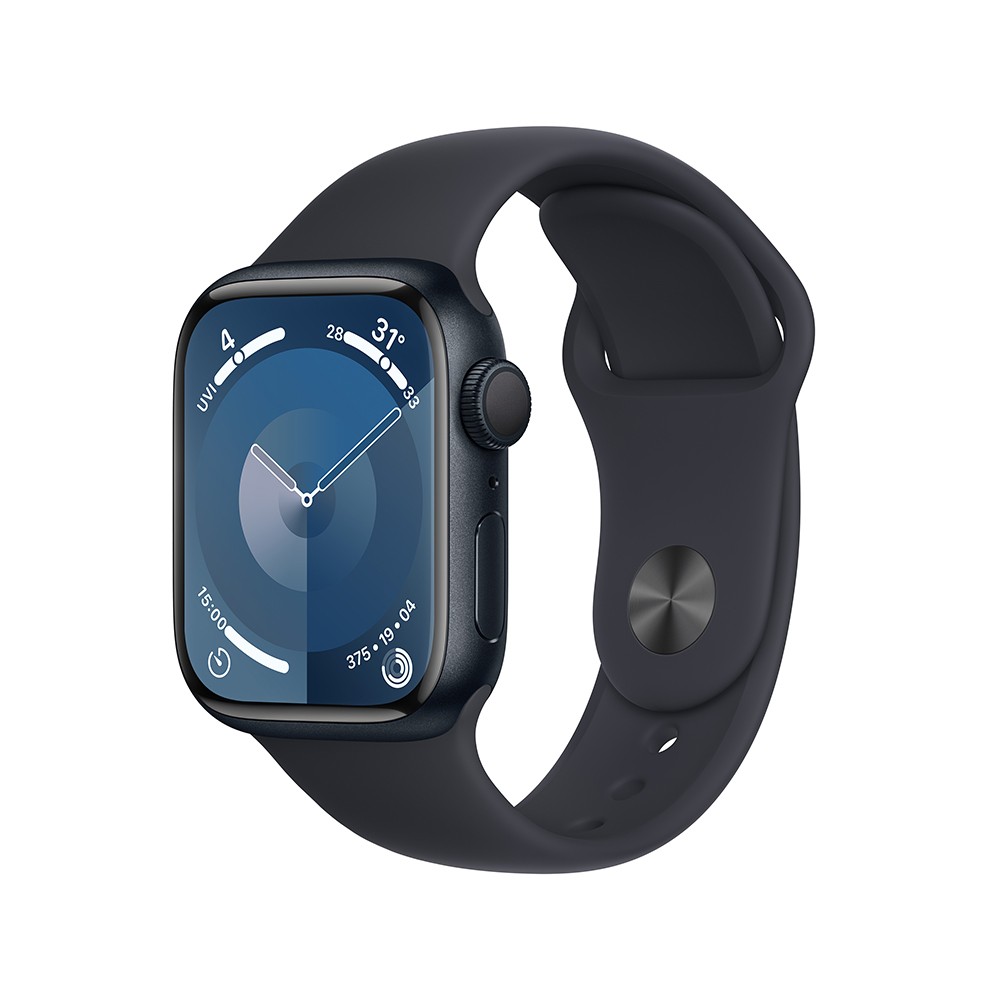 Apple Watch Series 9 GPS 41mm Midnight Aluminium Case with Midnight Sport Band - S/M