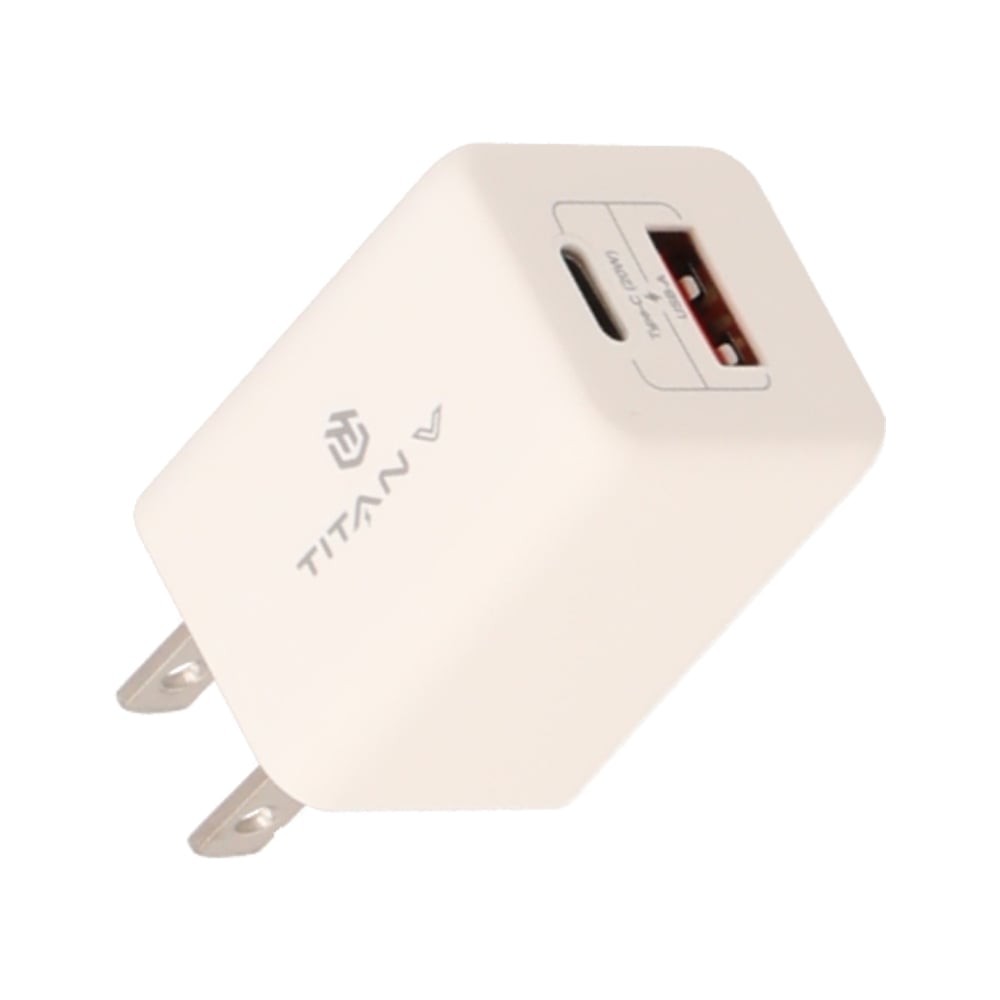 อะแดปเตอร์ TITANV Wall Charger 1 USB-A / 1 USB-C White
