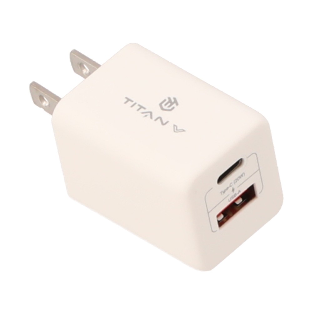 อะแดปเตอร์ TITANV Wall Charger 1 USB-A / 1 USB-C White