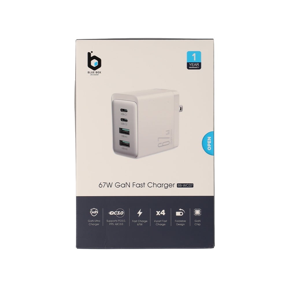 อะแดปเตอร์ Blue Box Wall Charger 2 USB-A / 2 USB-C White