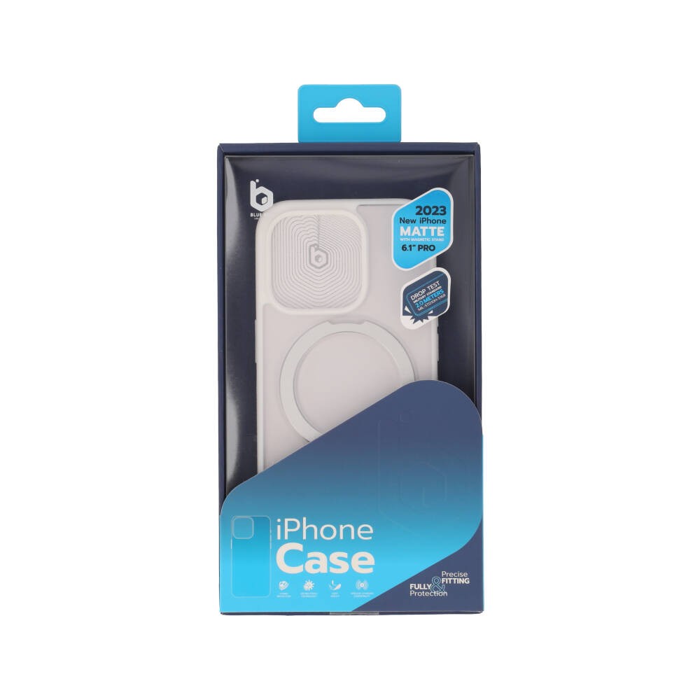 เคส Blue Box iPhone 15 Pro Matte Clear magnetic ring White