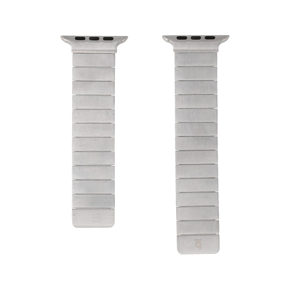Blue Box สาย Apple Watch Strap Series 6,7,8,9,SE1,SE2,Ultra (44/45/49mm) Metal Liner Tile Silver