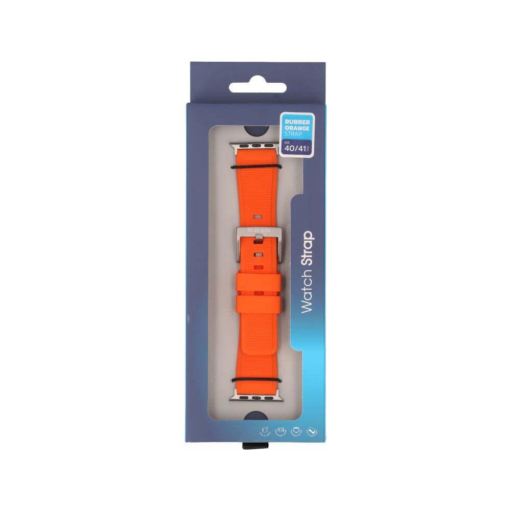 Blue Box สาย Apple Watch Strap Series 6,7,8,9,SE1,SE2 (40/41mm) Rubber Orange