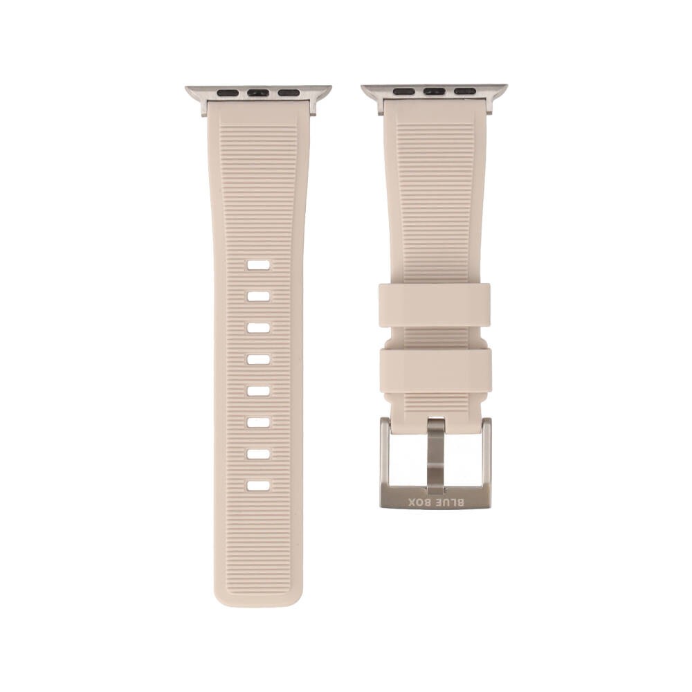 Blue Box สาย Apple Watch Strap Series 6,7,8,9,SE1,SE2,Ultra (44/45/49mm) Rubber Cream