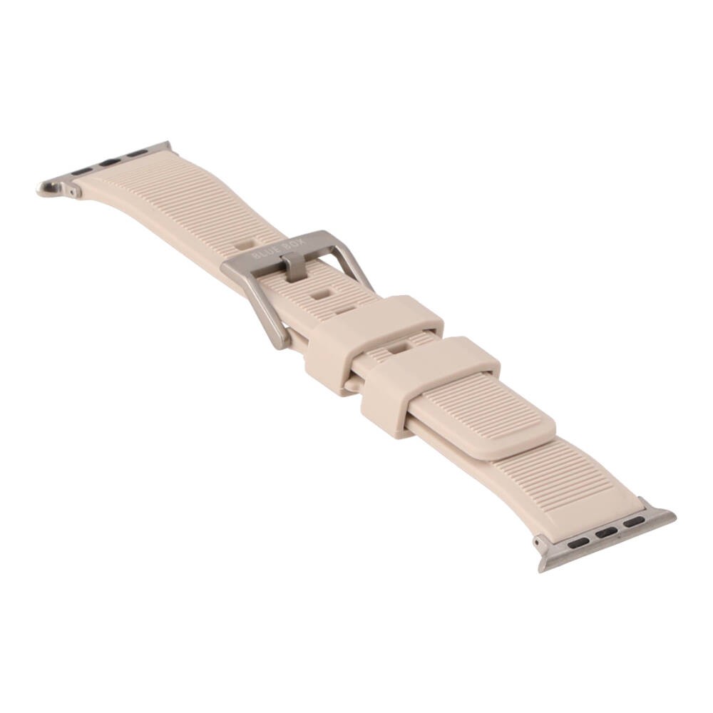 Blue Box สาย Apple Watch Strap Series 6,7,8,9,SE1,SE2,Ultra (44/45/49mm) Rubber Cream