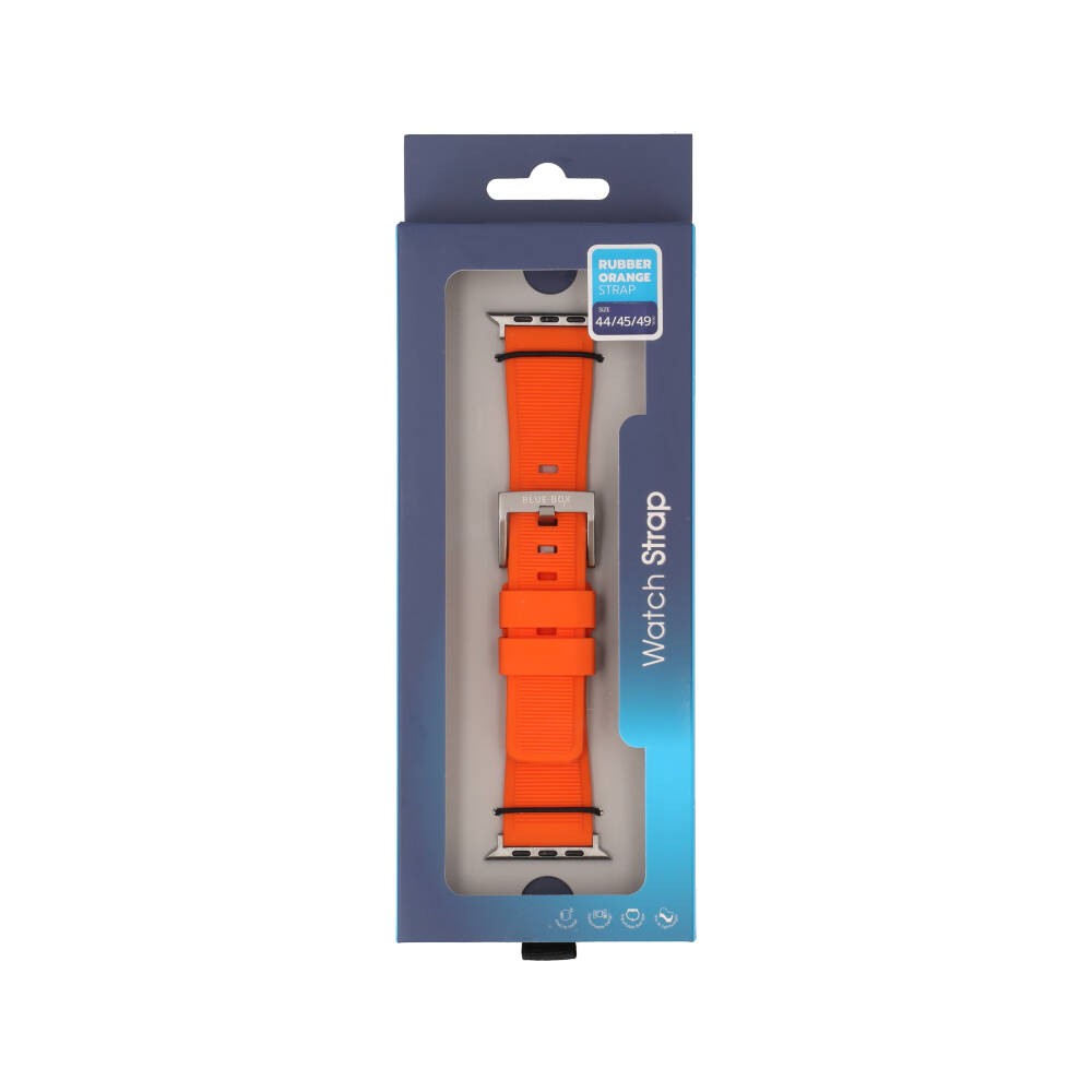 Blue Box สาย Apple Watch Strap Series 6,7,8,9,SE1,SE2,Ultra (44/45/49mm) Rubber Orange