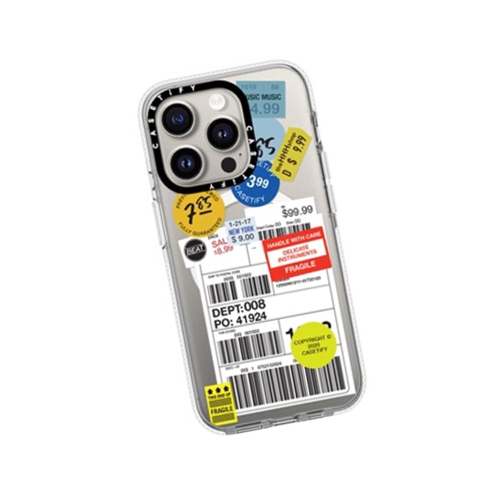 เคส Casetify iPhone 15 Pro with Magsafe Impact Clear LabelSticker Design 2