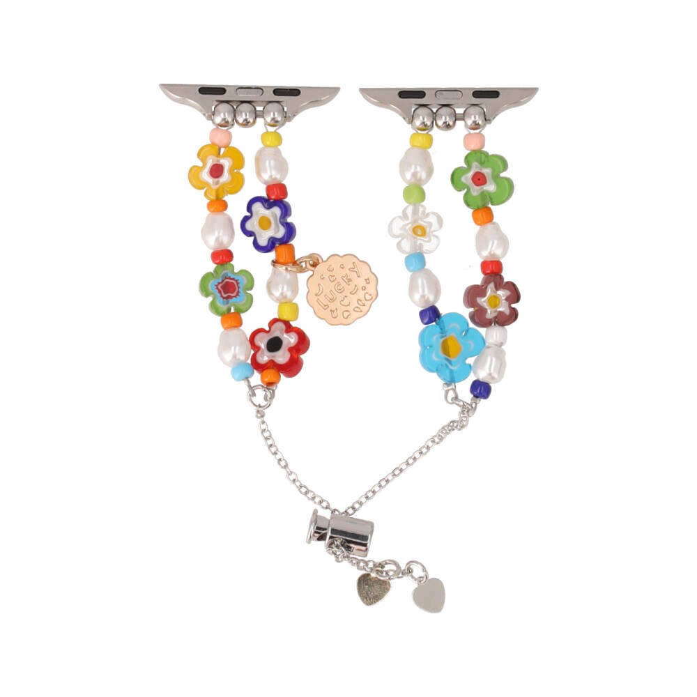 Blue Box สาย Apple Watch Strap Series 6,7,8,9,SE1,SE2,Ultra (44/45/49mm) Flowery with Charm