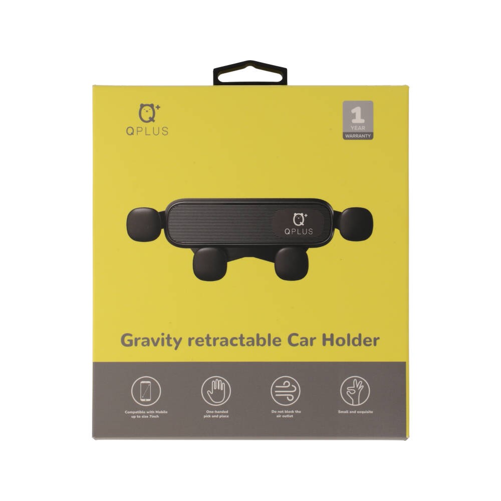 ที่วางโทรศัพท์ในรถ QPLUS Gravity Retractable Black