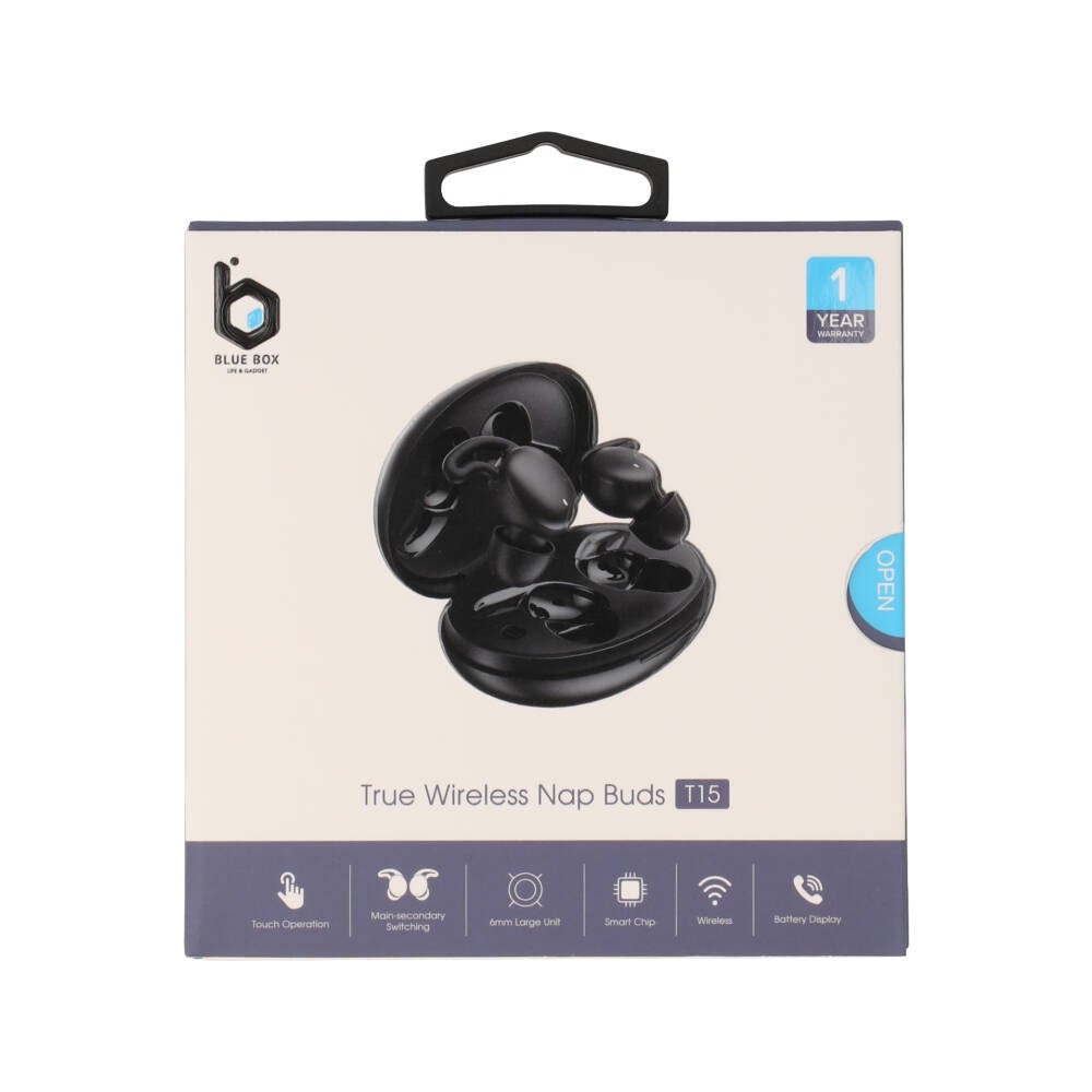 หูฟังไร้สาย Blue Box Nap Buds T15 Black