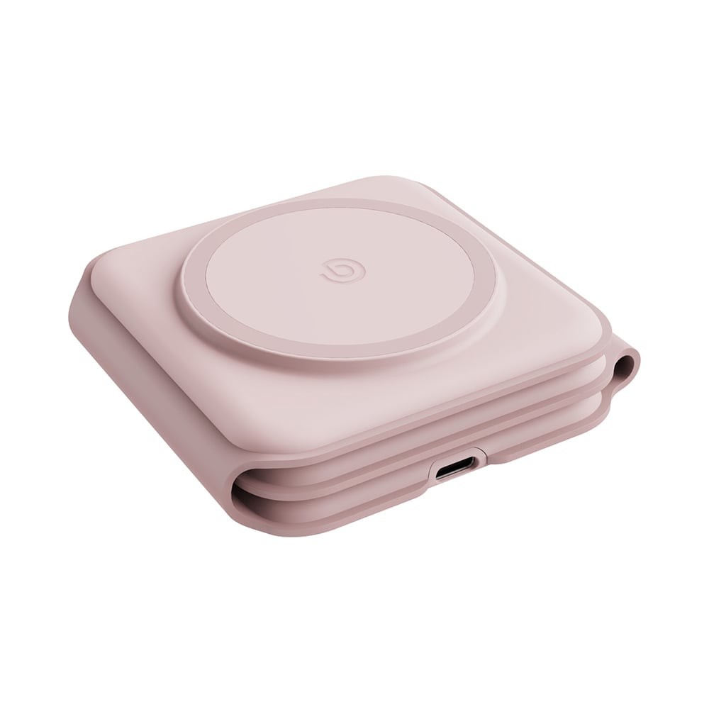 ที่ชาร์จไร้สาย BAZIC 3-in-1 Wireless Charger Foldable Magnetic Pad 15W GOMAG TRIO Pink
