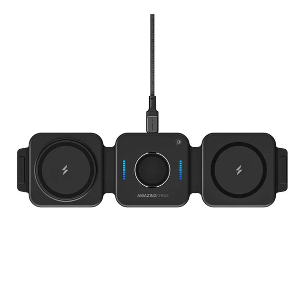 ที่ชาร์จไร้สาย AMAZINGthing 3-in-1 Wireless Charger Foldable Magnetic Pad 15W Explorer Pro Mag Black