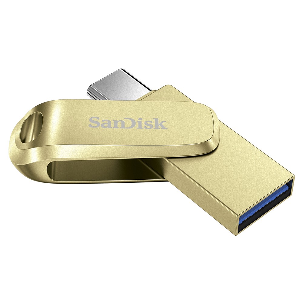 แฟลชไดร์ฟ SanDisk Ultra Dual Drive Luxe USB Type-C 256GB Gold (SDDDC4-256G-G46GD)