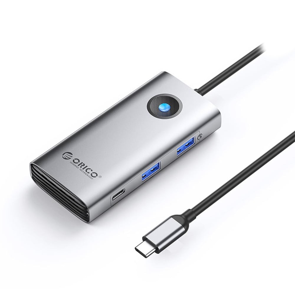 ORICO 6-in-1 USB-C Hub Multifunction Docking Station (PW11-6PCR-GY-BP) Gray