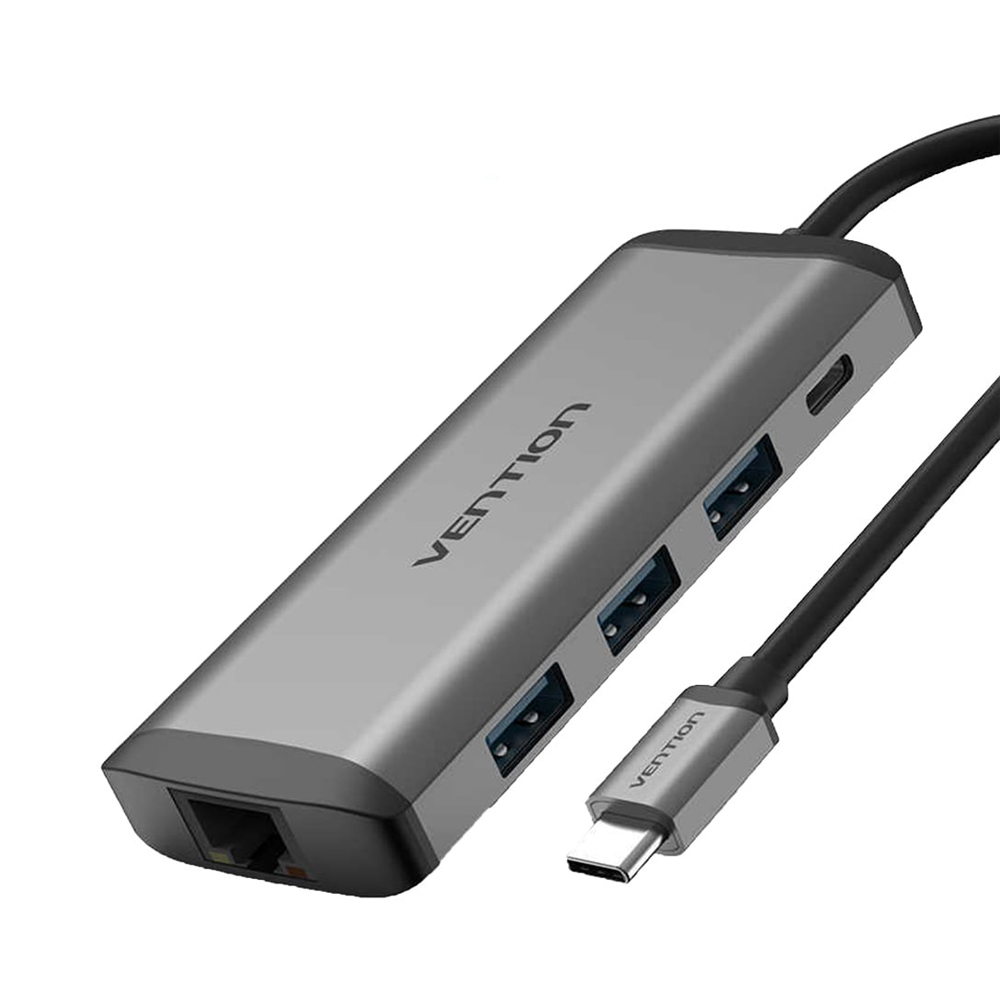 ตัวแปลง Vention USB-C  9-in-1 Multi Function Grey (THAHB)