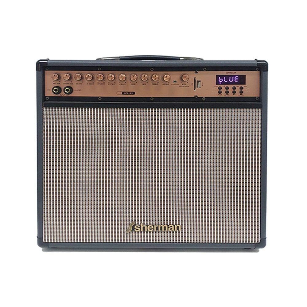 ลำโพงบลูทูธ Sherman Amplifier + Wireless Mic APS-105 Black