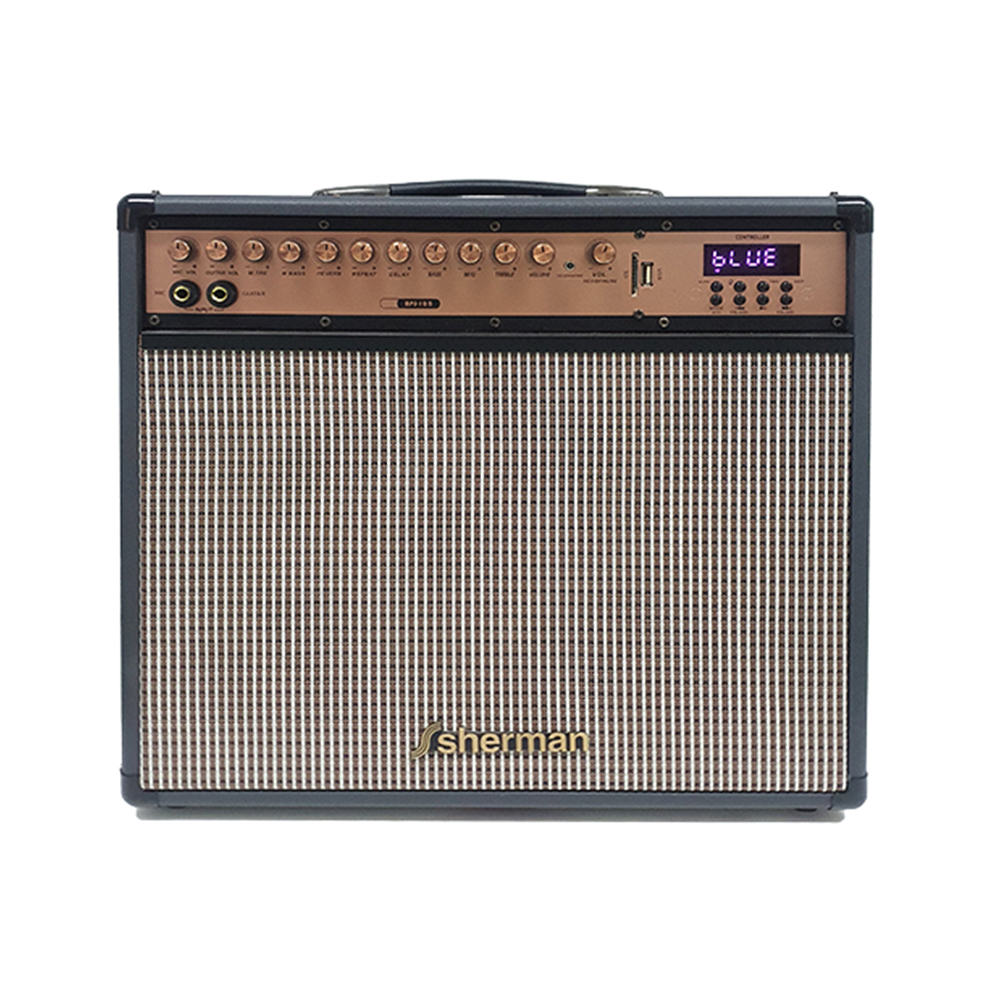 ลำโพงบลูทูธ Sherman Amplifier + Wireless Mic APS-105 Black