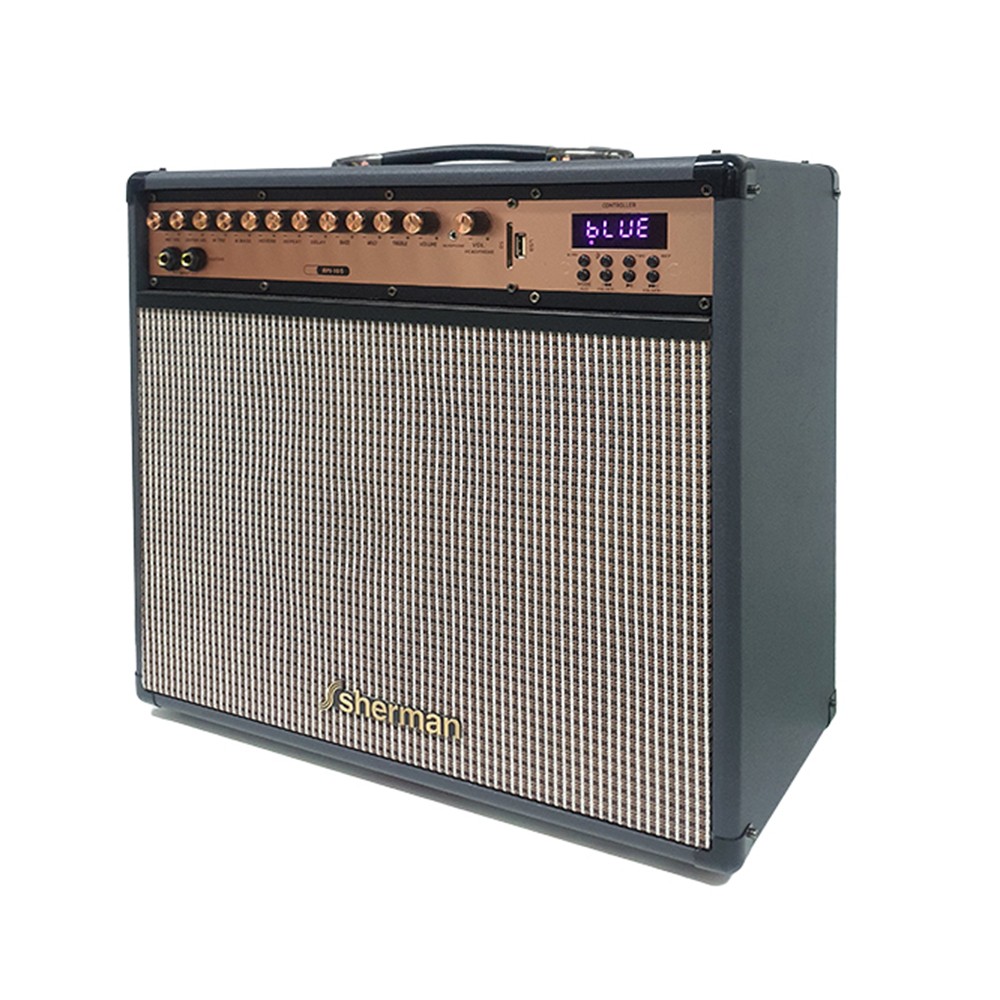 ลำโพงบลูทูธ Sherman Amplifier + Wireless Mic APS-105 Black