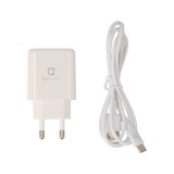 อะแดปเตอร์พร้อมสายชาร์จ QPLUS Wall USB Charger 2 USB-A (2.4A) + USB-A to USB-C Cable 1M. White (TG07) (TISI)