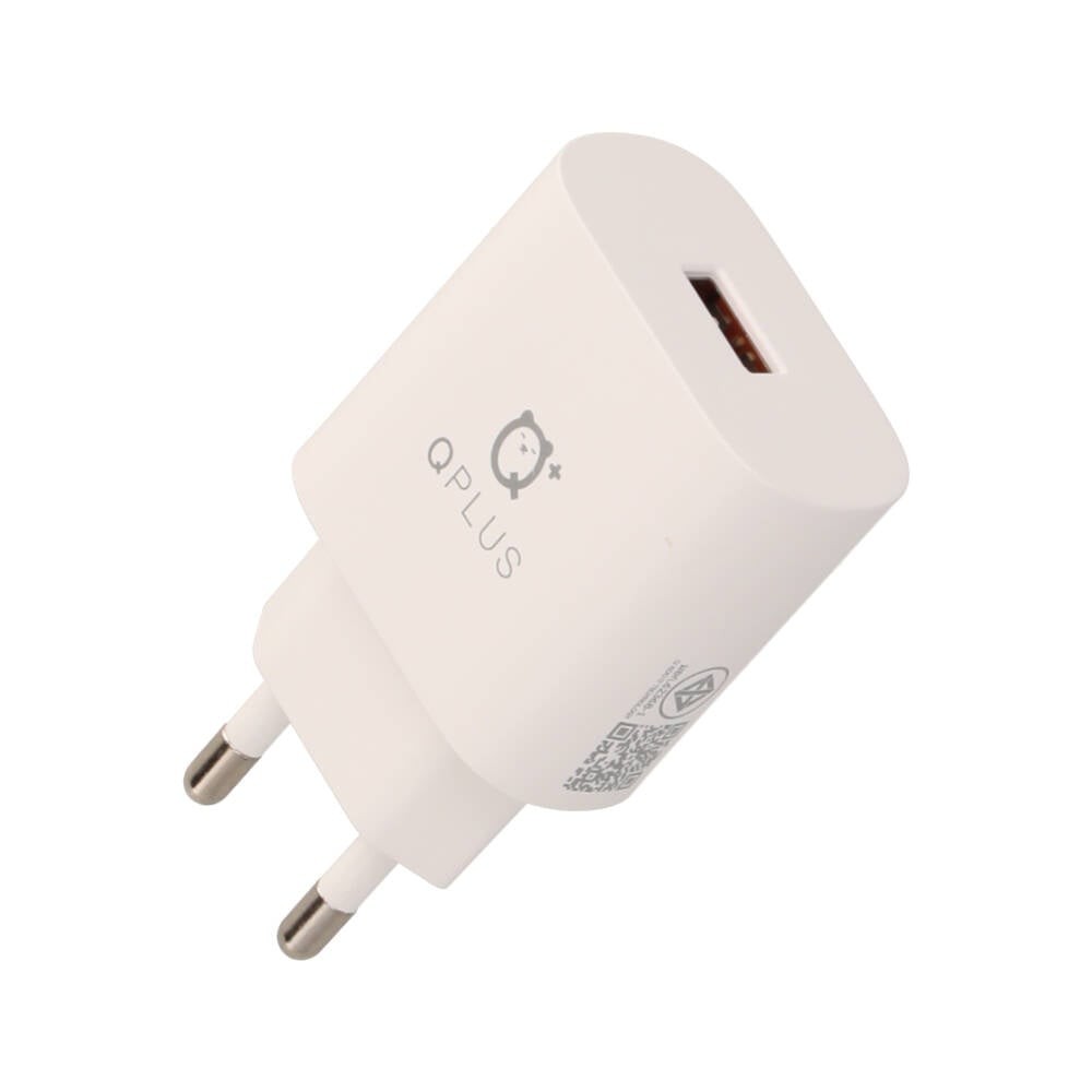 อะแดปเตอร์ QPLUS Wall USB Charger 1 USB-A (QC3.0A/18W) White (HX01) (TISI)
