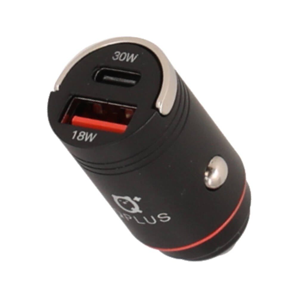 ที่ชาร์จแบตในรถ QPLUS Car Charger 1 USB-A (18W) / 1 USB-C (PD30W) Bl;ack (QP-CC02)